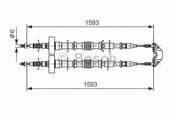 Трос ручного тормоза BOSCH 1 987 477 527