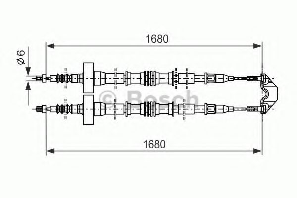 Трос ручного тормоза BOSCH 1 987 477 528