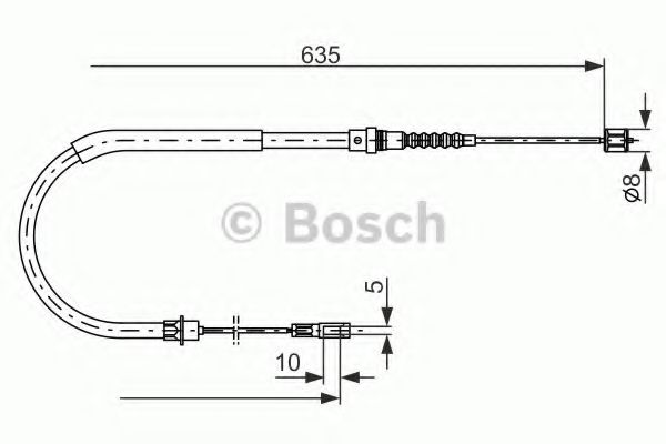 Трос ручного тормоза BOSCH 1 987 477 567