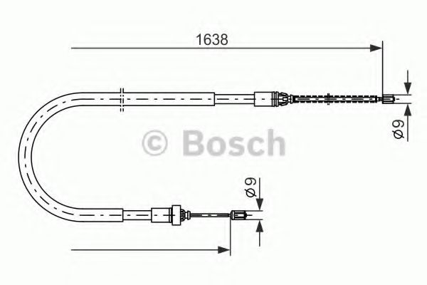 Трос ручного тормоза BOSCH 1 987 477 586