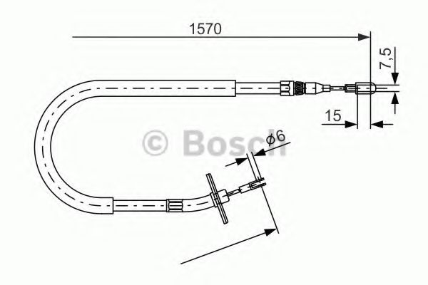 Трос ручного тормоза BOSCH 1 987 477 861
