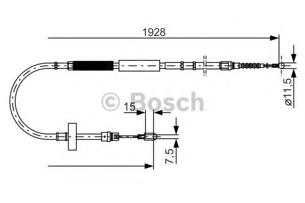 Трос ручного тормоза BOSCH 1 987 477 922