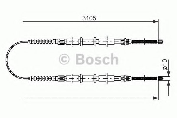 Трос ручного тормоза BOSCH 1 987 477 989
