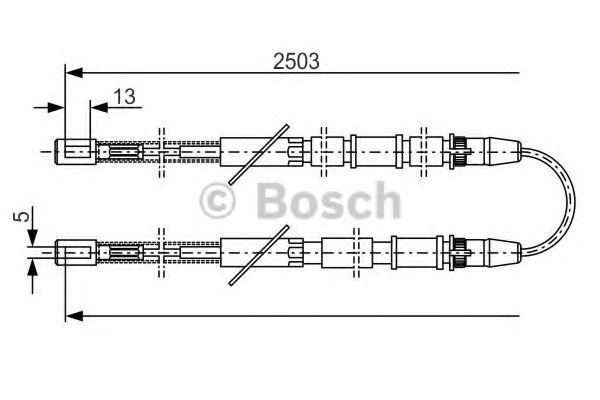Трос ручного тормоза BOSCH 1 987 482 009
