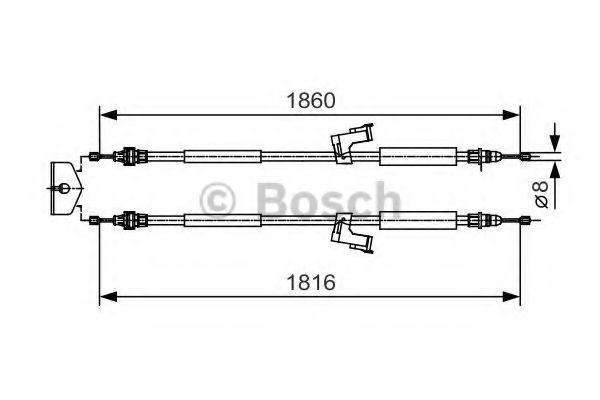 Трос ручного тормоза BOSCH 1 987 482 019