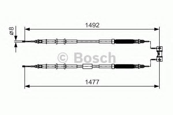 Трос ручного тормоза BOSCH 1 987 482 038