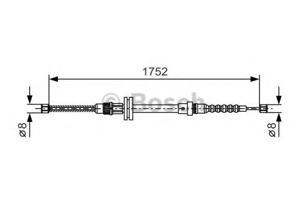 Трос ручного тормоза BOSCH 1 987 482 044