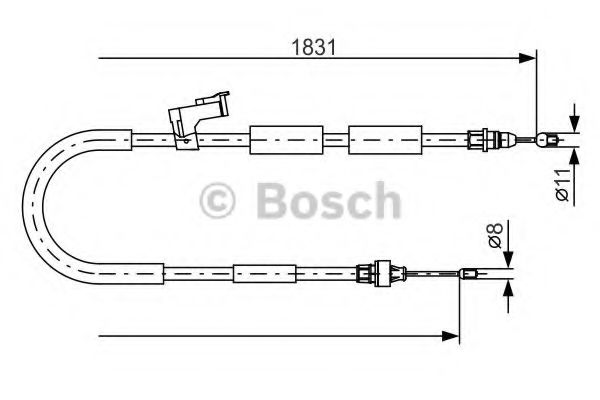 Трос ручного тормоза BOSCH 1 987 482 058