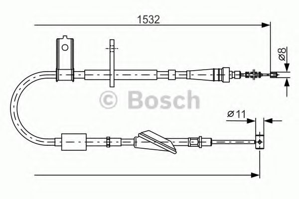 Трос ручного тормоза BOSCH 1 987 482 093