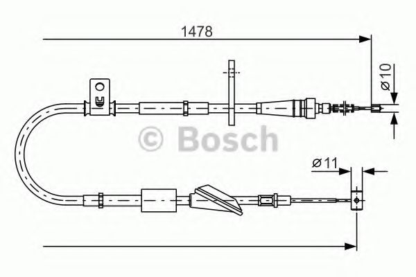 Трос ручного тормоза BOSCH 1 987 482 096