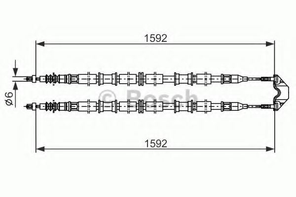 Трос ручного тормоза BOSCH 1 987 482 102