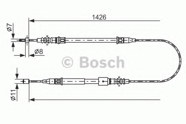 Трос ручного тормоза BOSCH 1 987 482 140