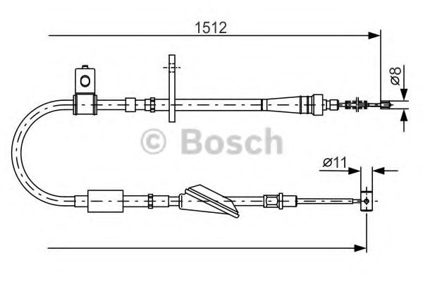 Трос ручного тормоза BOSCH 1 987 482 176