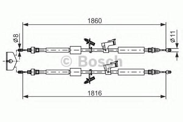 Трос ручного тормоза BOSCH 1 987 482 189