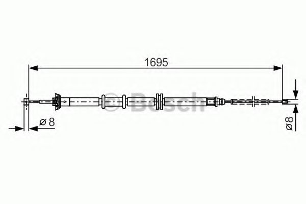 Трос ручного тормоза BOSCH 1 987 482 205