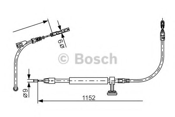 Трос ручного тормоза BOSCH 1 987 482 332