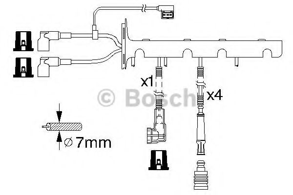Комплект проводов зажигания BOSCH 0 986 356 328 Комплект проводов зажигания BOSCH 0 986 356 328