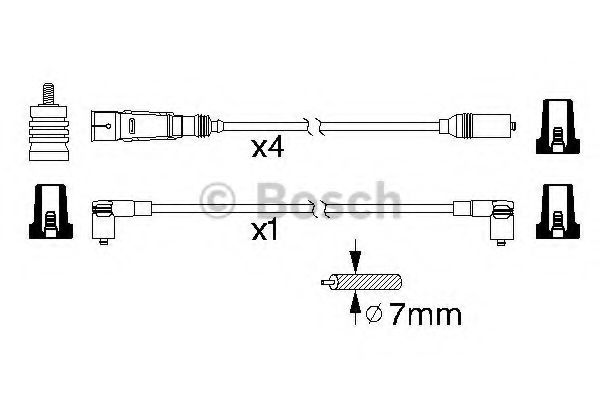 Комплект проводов зажигания BOSCH 0 986 356 338 Комплект проводов зажигания BOSCH 0 986 356 338