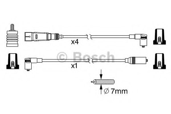 Комплект проводов зажигания BOSCH 0 986 356 369 Комплект проводов зажигания BOSCH 0 986 356 369