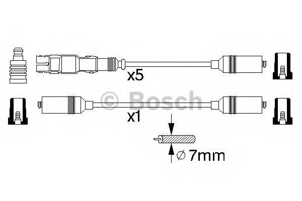 Комплект проводов зажигания BOSCH 0 986 356 350 Комплект проводов зажигания BOSCH 0 986 356 350