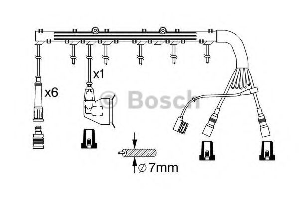Комплект проводов зажигания BOSCH 0 986 356 362
