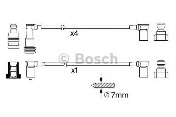 Комплект проводов зажигания BOSCH 0 986 356 377 Комплект проводов зажигания BOSCH 0 986 356 377