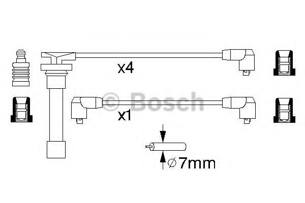 Комплект проводов зажигания BOSCH 0 986 356 703 Комплект проводов зажигания BOSCH 0 986 356 703