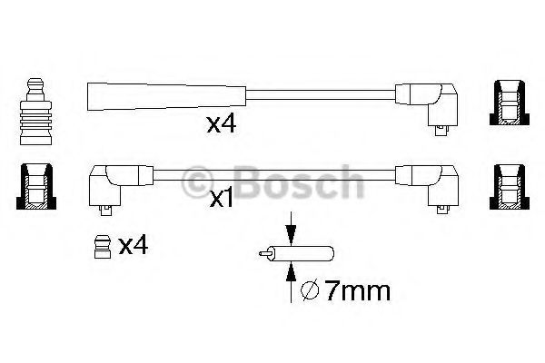 Комплект проводов зажигания BOSCH 0 986 356 719 Комплект проводов зажигания BOSCH 0 986 356 719