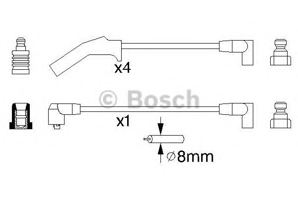 Комплект проводов зажигания BOSCH 0 986 356 724 Комплект проводов зажигания BOSCH 0 986 356 724