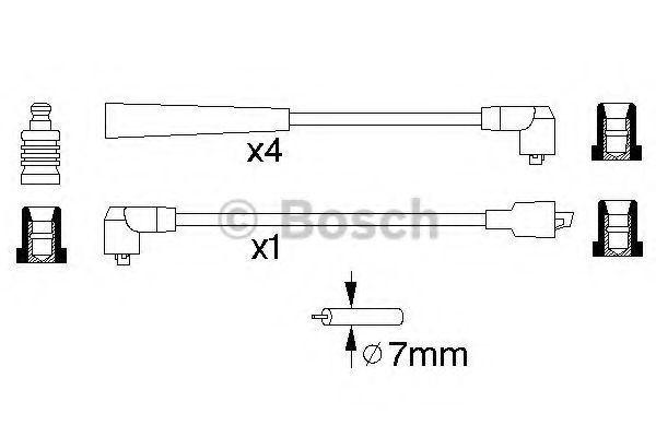 Комплект проводов зажигания BOSCH 0 986 356 734 Комплект проводов зажигания BOSCH 0 986 356 734