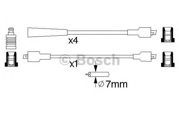Комплект проводов зажигания BOSCH 0 986 356 741 Комплект проводов зажигания BOSCH 0 986 356 741