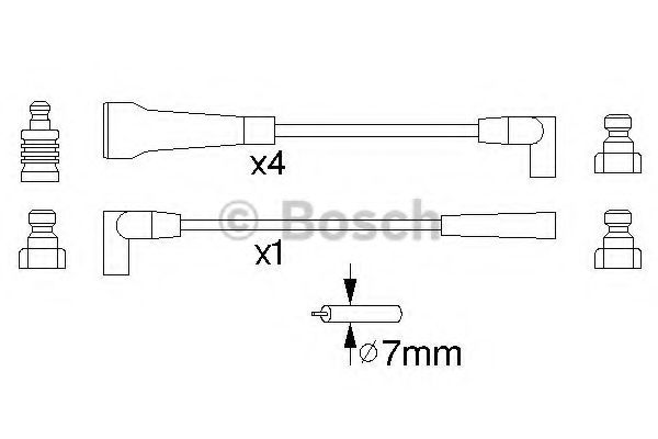 Комплект проводов зажигания BOSCH 0 986 356 743 Комплект проводов зажигания BOSCH 0 986 356 743