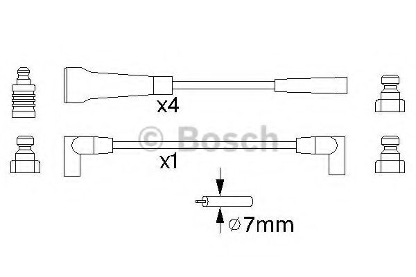 Комплект проводов зажигания BOSCH 0 986 356 744 Комплект проводов зажигания BOSCH 0 986 356 744