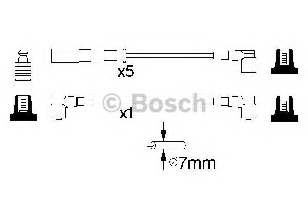 Комплект проводов зажигания BOSCH 0 986 356 753 Комплект проводов зажигания BOSCH 0 986 356 753