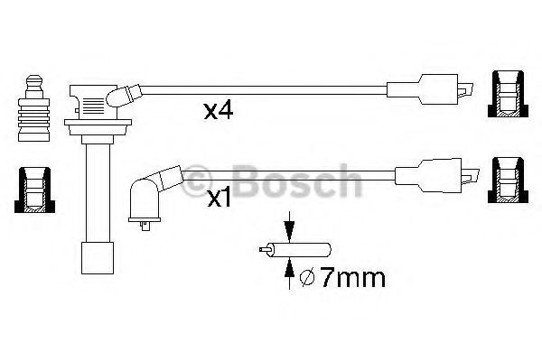 Комплект проводов зажигания BOSCH 0 986 356 756 Комплект проводов зажигания BOSCH 0 986 356 756