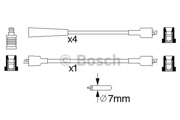 Комплект проводов зажигания BOSCH 0 986 356 762 Комплект проводов зажигания BOSCH 0 986 356 762