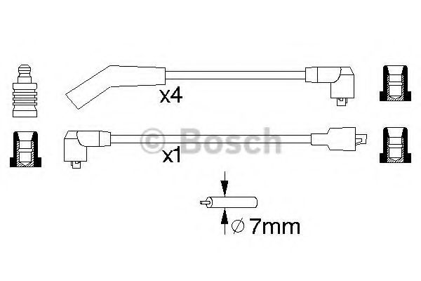 Комплект проводов зажигания BOSCH 0 986 356 772 Комплект проводов зажигания BOSCH 0 986 356 772