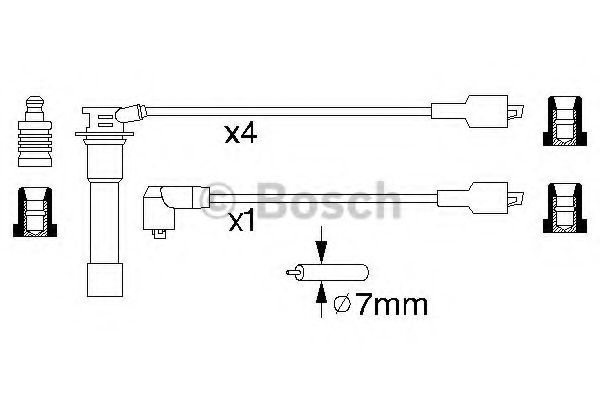 Комплект проводов зажигания BOSCH 0 986 356 795 Комплект проводов зажигания BOSCH 0 986 356 795