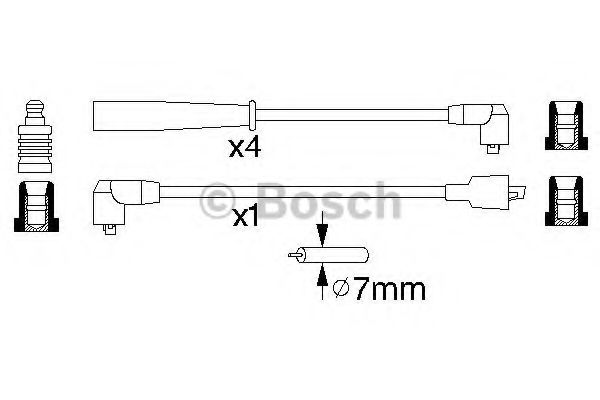 Комплект проводов зажигания BOSCH 0 986 356 807 Комплект проводов зажигания BOSCH 0 986 356 807