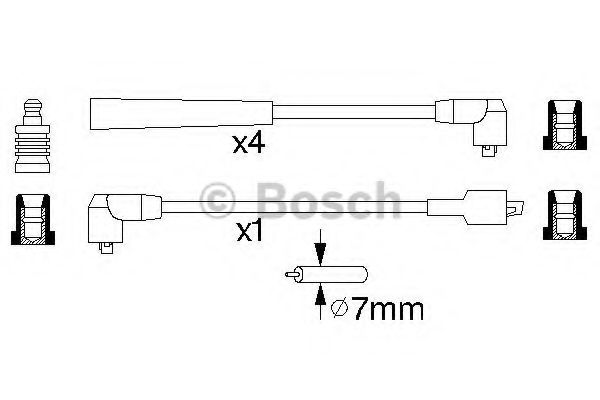 Комплект проводов зажигания BOSCH 0 986 356 812 Комплект проводов зажигания BOSCH 0 986 356 812