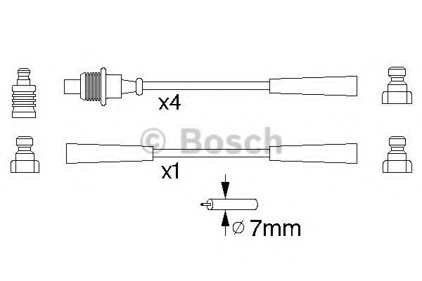 Комплект проводов зажигания BOSCH 0 986 356 820 Комплект проводов зажигания BOSCH 0 986 356 820