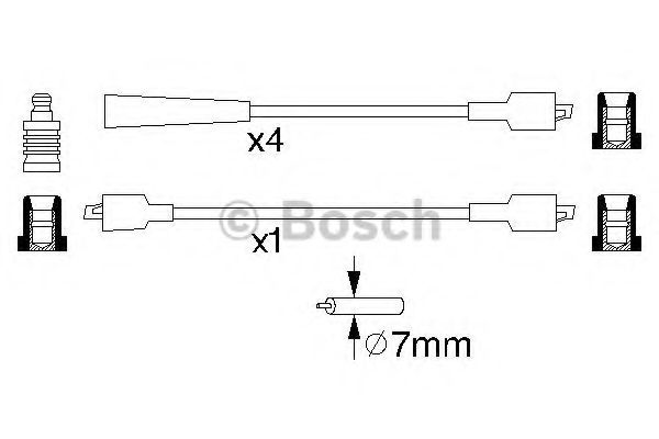 Комплект проводов зажигания BOSCH 0 986 356 828 Комплект проводов зажигания BOSCH 0 986 356 828