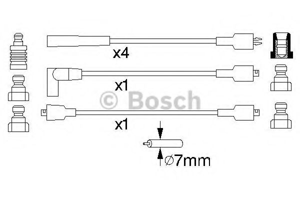 Комплект проводов зажигания BOSCH 0 986 356 834 Комплект проводов зажигания BOSCH 0 986 356 834