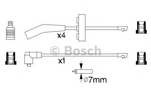 Комплект проводов зажигания BOSCH 0 986 356 835 Комплект проводов зажигания BOSCH 0 986 356 835