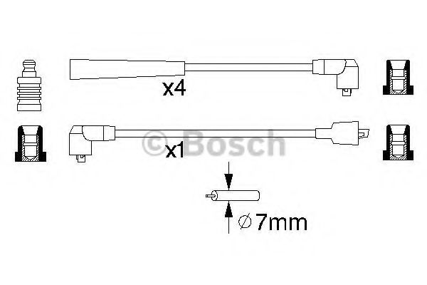 Комплект проводов зажигания BOSCH 0 986 356 841 Комплект проводов зажигания BOSCH 0 986 356 841