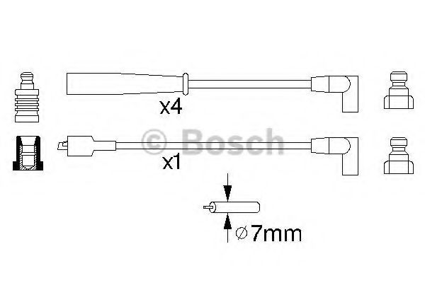 Комплект проводов зажигания BOSCH 0 986 356 873 Комплект проводов зажигания BOSCH 0 986 356 873