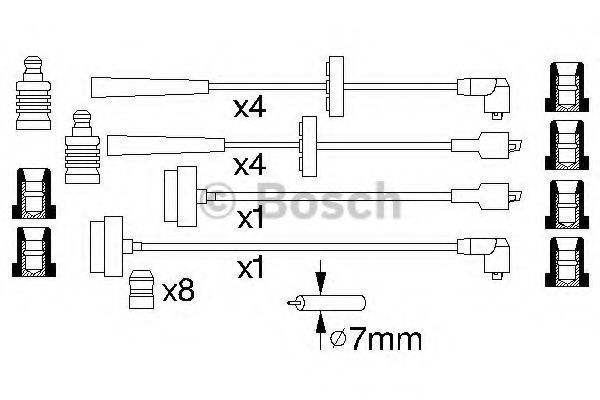 Комплект проводов зажигания BOSCH 0 986 356 878 Комплект проводов зажигания BOSCH 0 986 356 878