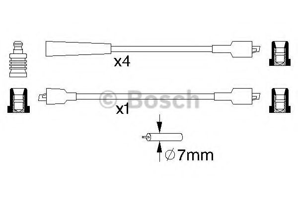 Комплект проводов зажигания BOSCH 0 986 356 880 Комплект проводов зажигания BOSCH 0 986 356 880