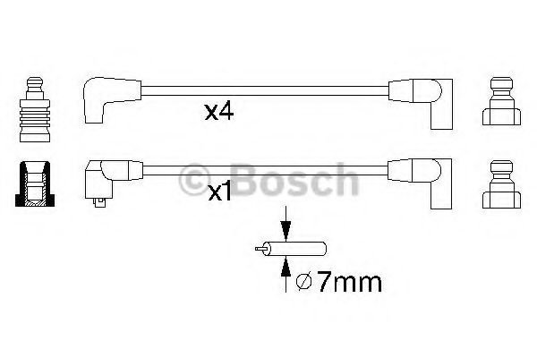 Комплект проводов зажигания BOSCH 0 986 356 885 Комплект проводов зажигания BOSCH 0 986 356 885