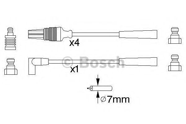 Комплект проводов зажигания BOSCH 0 986 356 889 Комплект проводов зажигания BOSCH 0 986 356 889